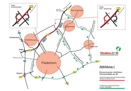 Bauphase 1 der B1 Sanierung © Straßen NRW